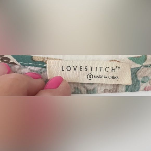 Lovestitch Boho Dreams Maxi Dress, V-Neck, Puff Sleeves, 100% Rayon; size S - Picture 3 of 10